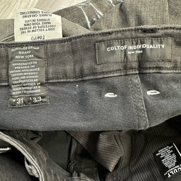 CULT OF INDIVIDUALITY ROCKER SLIM DENIM (SILVER STREAK) Size 31X33 - Picture 9 of 14